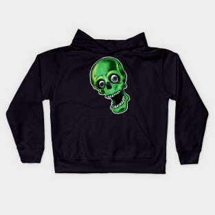 Green zombie halloween party skull Kids Hoodie